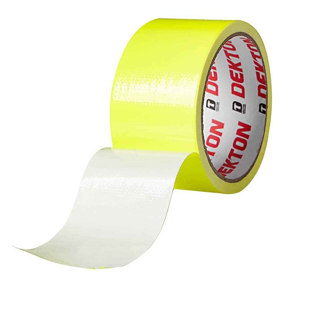 DEKTON DT90861 Fluorescent Yellow 50 mm X 8 m High Vis Cloth Duct Tape