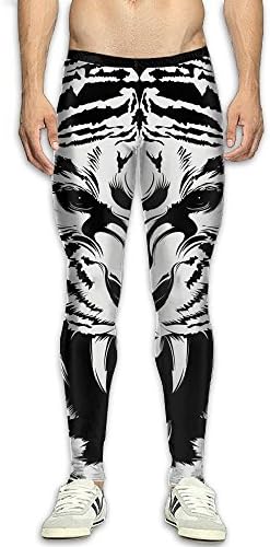 DOPPYENG Draw Tiger Mens Fitness Sports Compression Tights Pants