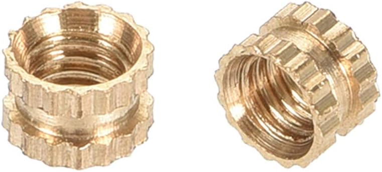 uxcell Knurled Insert Nuts, M3 x 3mm(L) x 4mm(OD) Female Thread Brass Embedment Assortment Kit, 30 Pcs, M3 x 3mm(L) x 4mm(OD),30 Pcs