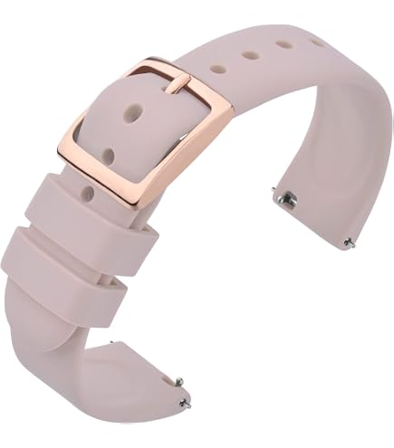 WOCCI 14mm Silicone Watch Band with Rose Gold Buckle, Soft  display picture 3