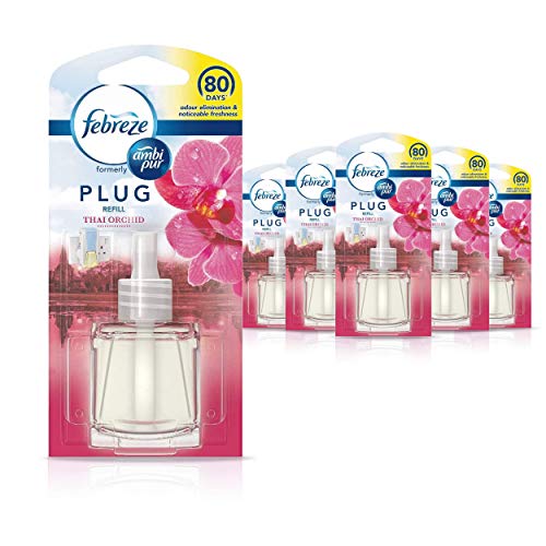 Febreze Ambi Pur Air Freshener Plug-In Diffuser Refill, Odour Eliminator, Thai Orchid, 120 ml (20 x 6)