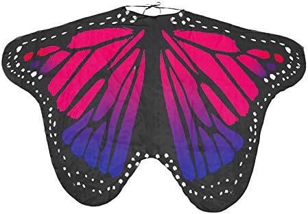 Soft Chiffon Fabric Butterfly Wings Fairy Shawl Halloween Prop Nymph Pixie Costume (Red)