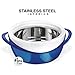 Pinnacle Large Insulated Casserole Dish with Lid 2.6 qt. Elegant Hot Pot Food Warmer/Cooler -Thermal Soup/Salad Serving Bowl Stainless Steel Hot Food Container – Best Gift Set for Moms –Holidays Blue