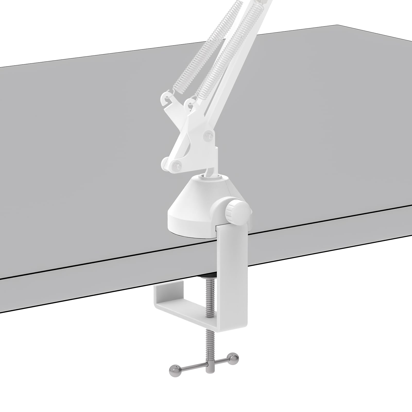 Geekria for Creators Microphone Desk Mount Clamp, Boom Arm Clamps for Adjustable Mic Stand Compatible with Rode PSA1+, TONOR T20, Aokeo AK-35, InnoGear Microphone Arm (White)