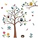 TIMBER ARTBOX Cheerful Safari Nursery Wall Decor – Woodland Jungle Wall Decals with Owls & Tree – Cute Animal Stickers for Kids Room, Baby Boys and Girls Bedroom, Classroom & Daycare Decorations
