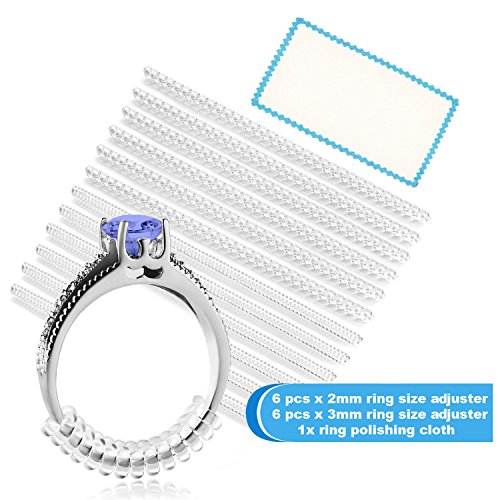 Ring Size Adjuster for Loose Rings 12 Pack, 2 Sizes Jewelry Sizer
