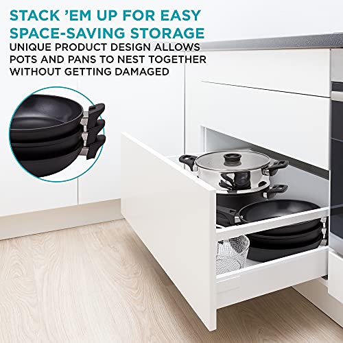 Ivation Stackable Cookware Set 15Piece Nonstick, CeramicCoated