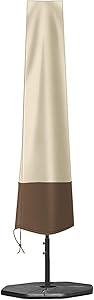 Umbrella Covers, Patio Waterproof Market Parasol Covers with Zipper for 7ft to 11ft Outdoor Umbrellas Beige