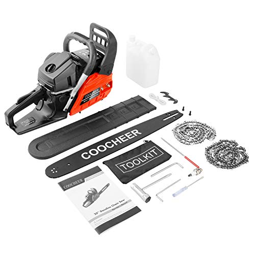 COOCHEER Chainsaw 20inch Gas Power Chainsaw 3.4 HP and Powerful 58CC