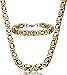 Jstyle Stainless Steel Male Chain Necklace Byzantine Bracelet for Men Jewelry Sets 8.5 Inch Bracelet