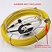 GooQee Sewer Drain Sewer Pipe Video Inspection Camera 100ft Fiberglass Push Cable Ø0.2inch Mounted with Stainless Steel Wheel Replacement of PIC001 PIC003 fits GooQee Camera Ø0.9inch only (30m)