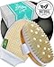 Dry Brushing Body Brush Cellulite Massager - Exfoliating Bath & Spa Scrubber for Shower with Natural Boar Bristles - Scrub Away Dead Skin and Toxins, Stimulate Lymphatic System