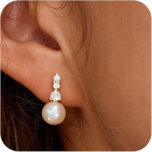 Amazon.com: SHASHI Women's Bianca Pearl Earrings, Pearl, Off