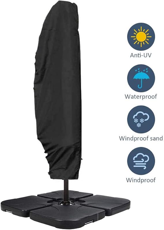 USLION Parasol Cover, Waterproof, Windproof, AntiUV, Heavy Duty Rip