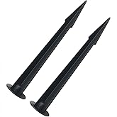 CHENJIN 2PCS LED Spike Light Bracket 265x53MM Metal Ground Stake for Outdoor Landscape Spot Flood Pathway Solar Replacement Light Parts Lawn Lamp Black
