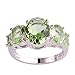 Psiroy 925 Sterling Silver Plated Created Green Amethyst Filled 5 Stone Engagement Ring Band Size 11