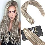 Sunny 18inch Human Hair Blonde Extensions Tape in #20 Dirty Blonde Mixed with #60 Platium Blonde Seamless Remy Tape in Extensions 20pcs 50g/pack