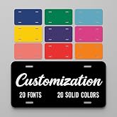 Custom License Plate for Front of Car - Personalized with Photo &amp; Text, Premium Aluminum, Made in USA, 6x12 in, Black
