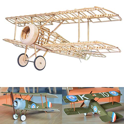 Sopwith Camel Slow Flyer KIT, 505 mm Spannweite, Maßstab 1/20, Modellflugzeug zum selber Bauen, Balsa Holz Bausatz, RC…