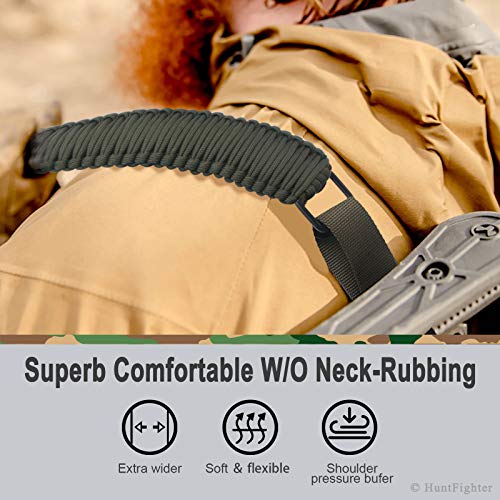 Adjustable Paracord Rifle Sling With Swivels - Quick-Length Strap For Hunting, Brown Color