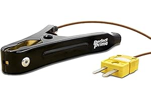 PerfectPrime TL0004, Pipe Clamp Temperature Flat Lead for K-Type Probe Thermocouple Sensor in Temperature Range From 0°C / 32°F ~400°C/752°F