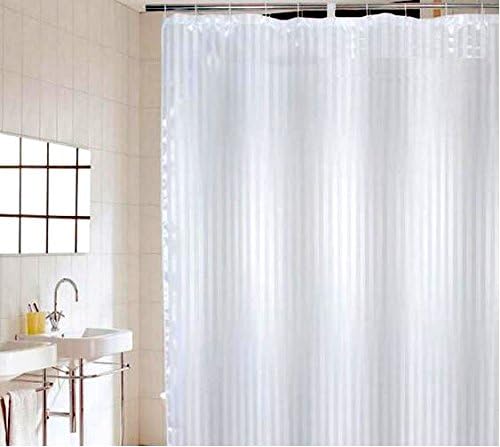 C2B Shower Curtain 180cmx180cm- Satin Stripe - Anti Mildew, Anti Rust Eyelets, 12 Plastic Hooks Included. - HOTEL QUALITY