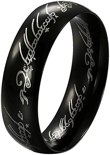 Fashion Ring the Lord of the Rings Couple Jewelry Stainless Steel Wedding Ring Black 7
