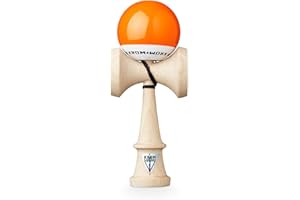 KROM - Kendama Toy POP LOL Orange - High Wood Quality - Extra Strong - for Beginner and Pro - Gift Pack : Extra String + Stickers