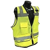 Radians SV59-2ZGD-S Heavy Duty Surveyor Vest Hi Vis Green Mesh Small Chrome Snap