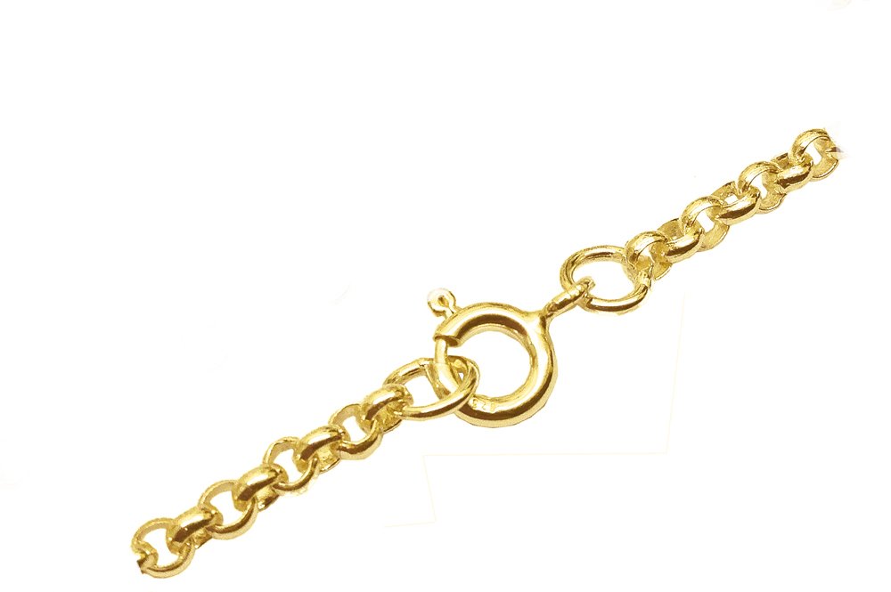 ANTOMUSSterling 925 Silver 18K GOLD VERMEIL Round (2.5MM) Link Belcher Made in England SIZES 7.5