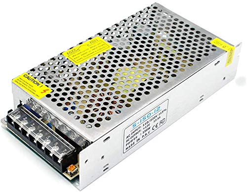 inShareplus 12V 12.5A 150W, DC Universal Regulated Switching Power Supply, 110/220V AC to DC 12 Volt LED Driver, Converter, Transformer for LED Strip Light, CCTV, Computer Project, 3D Printer