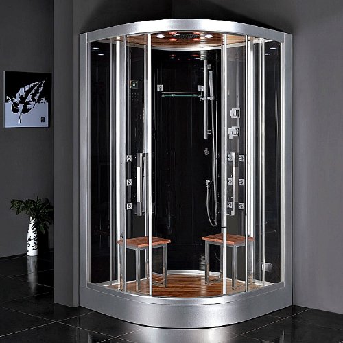 2 Person Steam Shower Corner Fitting with 12 Massage Jets Rainfall