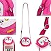 Hipiwe Kids Crossbody Purse Shoulder Bag Mini Cute Little Girls Purses Bags Cartoon Animal Preschool Messenger Handbag for Children Toddler Baby Girls (Pink Penguin)