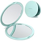 Magnifying Compact Cosmetic Mirror-deweisn Elegant Compact Pocket Makeup Mirror, Handheld Travel Makeup Mirror with Powerful 