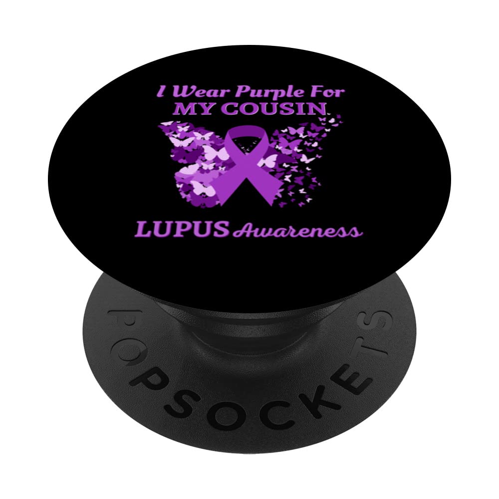 I Wear Purple for My Cousin for Lupus Awareness PopSockets Swappable PopGrip