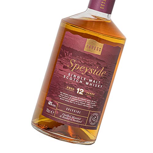 Tovess Speyside Single Malt Scotch Whisky, 12 Jahre gereift (0,7L) – Bild 4