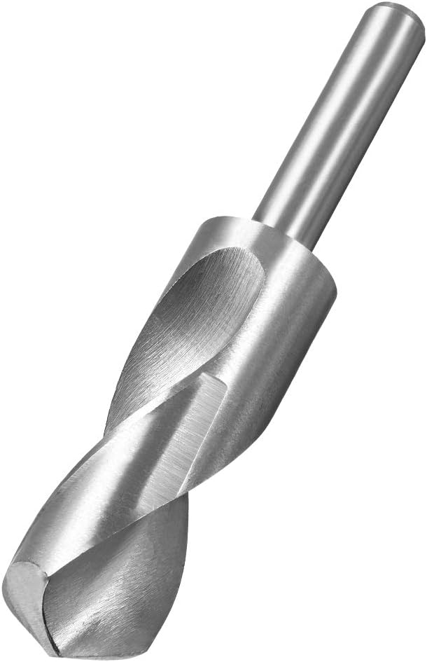 uxcell Reduced Shank Drill Bit 28mm High Speed Steel HSS 4241 with 1/2 Inch Straight Shank