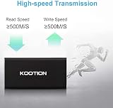 KOOTION External Hard Drive 250 GB Portable SSD USB C Read 500 MB/s Black view 7