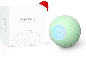 Cheerble [3 Interactive Modes Intelligent Interactive Dog Toy Ball with LED Lights, Wicked Ball PE, Jumping Activation Ball for Medium/Large Dog, DC Rechargeable (Green)