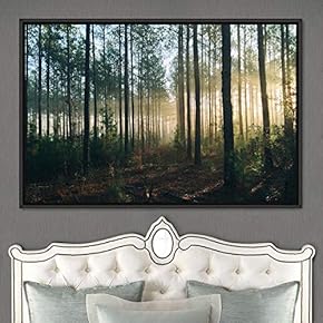 signwin Framed Canvas Wall Art Rustic Woods Brown...