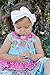 QandSweet Baby Girl Headbands with Polygonal Flower Inlay Rhinestone for Photography (8 Pack Solid Bunny Ears)