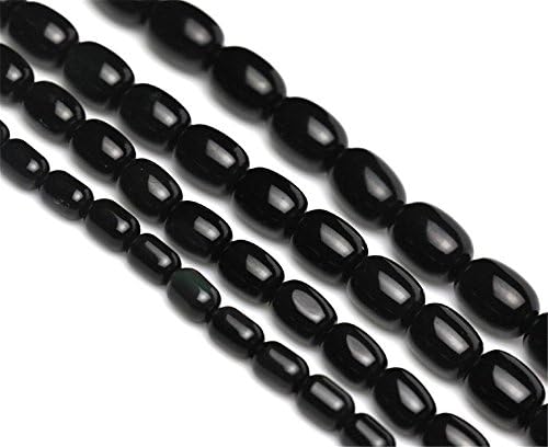 1 strand Natural Black Obsidian Beads Barrel Shape 15.4 Inch Strand for Jewelry Making (GO58) (12*16mm)