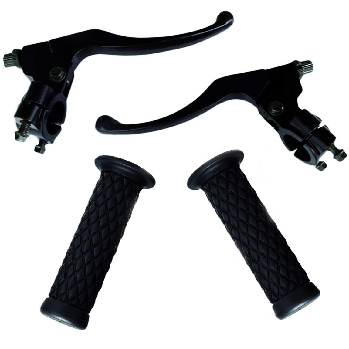 Photo 1 of Universal Motorcycle Left Right 7/8" 22mm Clutch Brake Handle Levers Perch + 22mm 24mm Handlebar Grip, Fit for Honda XR80 XR100 CRF70 CRF80 CRF100 Pit Dirt Motor Bike, Harley Honda Yamaha Kawasaki