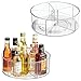 mDesign Deep Lazy Susan Turntable Storage Food Bin Container - Divided Spinning Organizer - 5 Sections - for Kitchen Cabinets, Pantry, Refrigerator, Countertops - BPA Free, 2 Pack - Clear