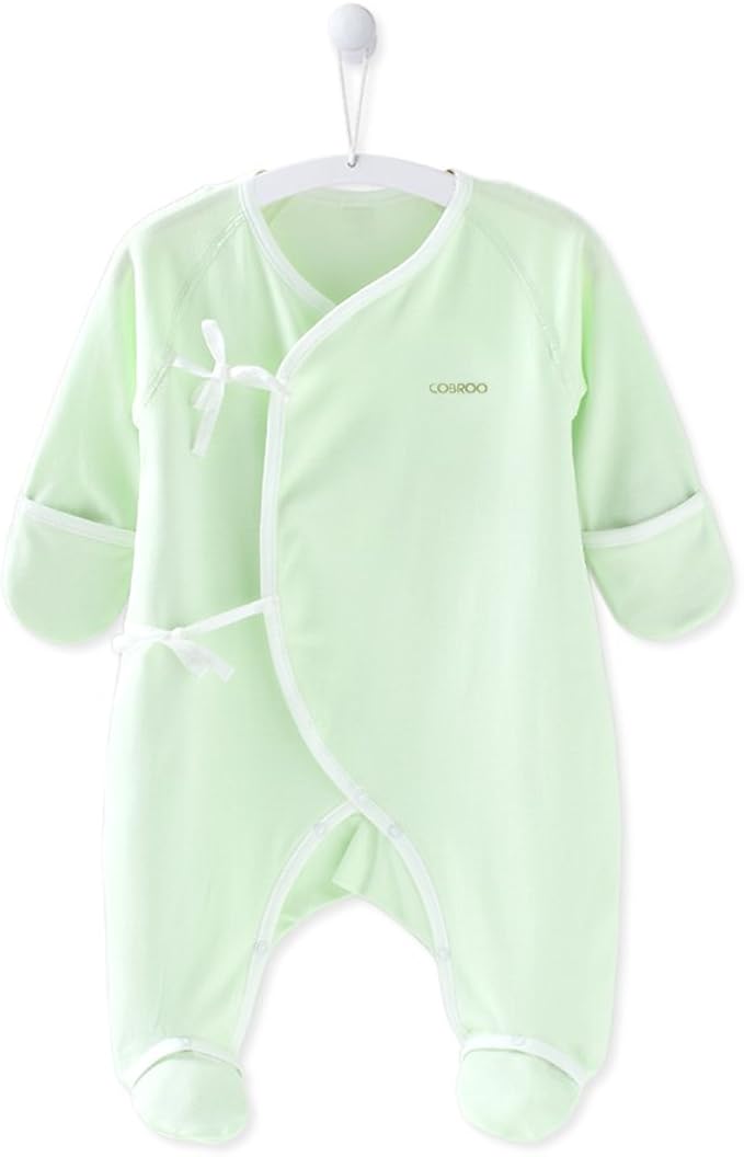 COBROO Baby Sleepsuits 06 Months with Mittens Allover Cloud Print Baby