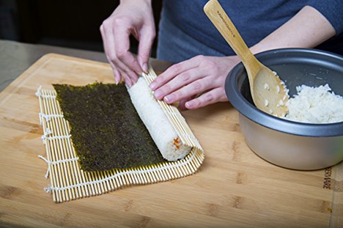 BAMBOOWORX Sushi Making Kit - Includes 2 Sushi Rolling Mats, Rice Paddle, Rice Spreader |100% Bamboo Sushi Mats and Utensils.