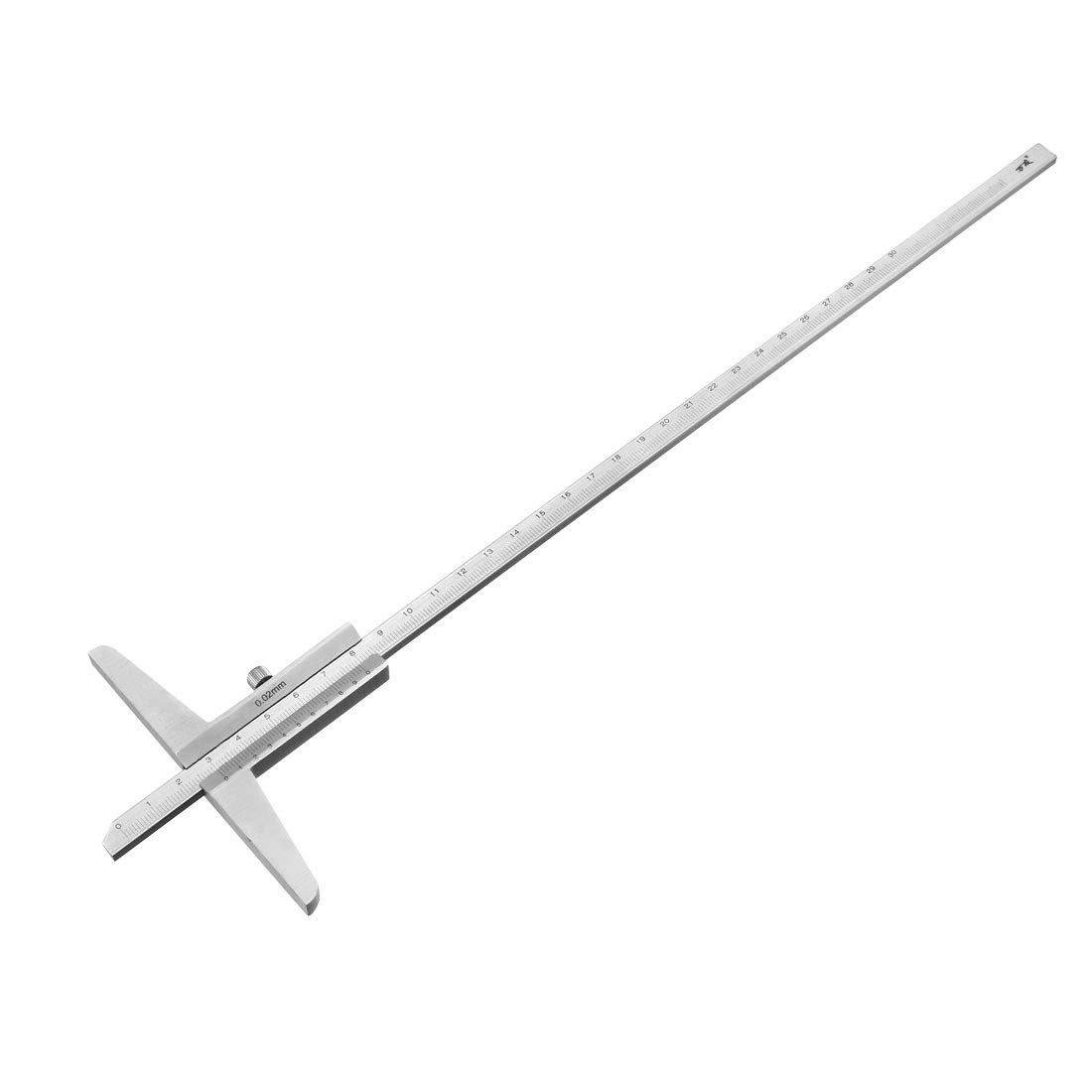 sourcing map Depth Gauge Vernier Caliper 300mm X 0.02mm Carbon Steel Measuring Tool