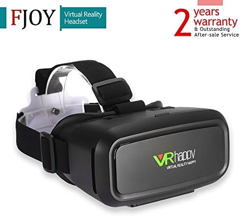 3D VR Glasses / FJOY Virtual Reality VR Headset / VR Box with Stereo Headphone for Video And Games Compatible with All 3.5"-5.5" Smartphones with IOS / Android and Other Cellphones Black