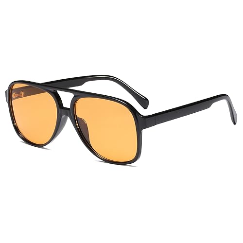?Ydaowkn Retro Aviator Women Black Large Frame Classic 70s Vintage Sunglasses Amazon.com: VOLZIOTUS Retro Aviator Sunglasses for Women Men  main image 4