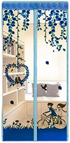 Gaosaili Magnetic Mosquito Screen Door Free to Wear and Hands Free 6 Magnetic Buttons Sky Blue Size 39.5x82.5 Inches